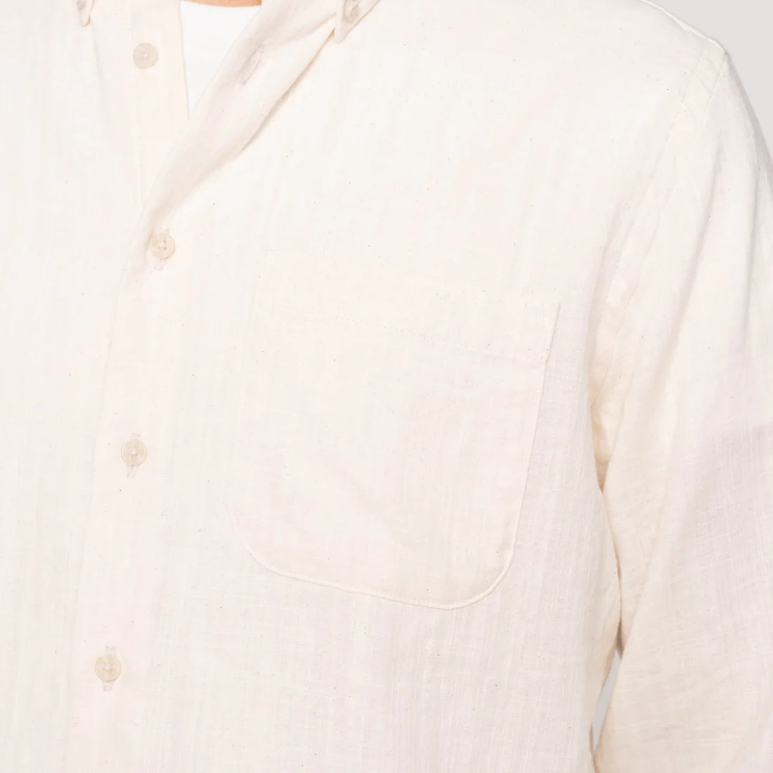 NAKED & FAMOUS Chemise Easy Slub Gauze Double Tissage - Blanc