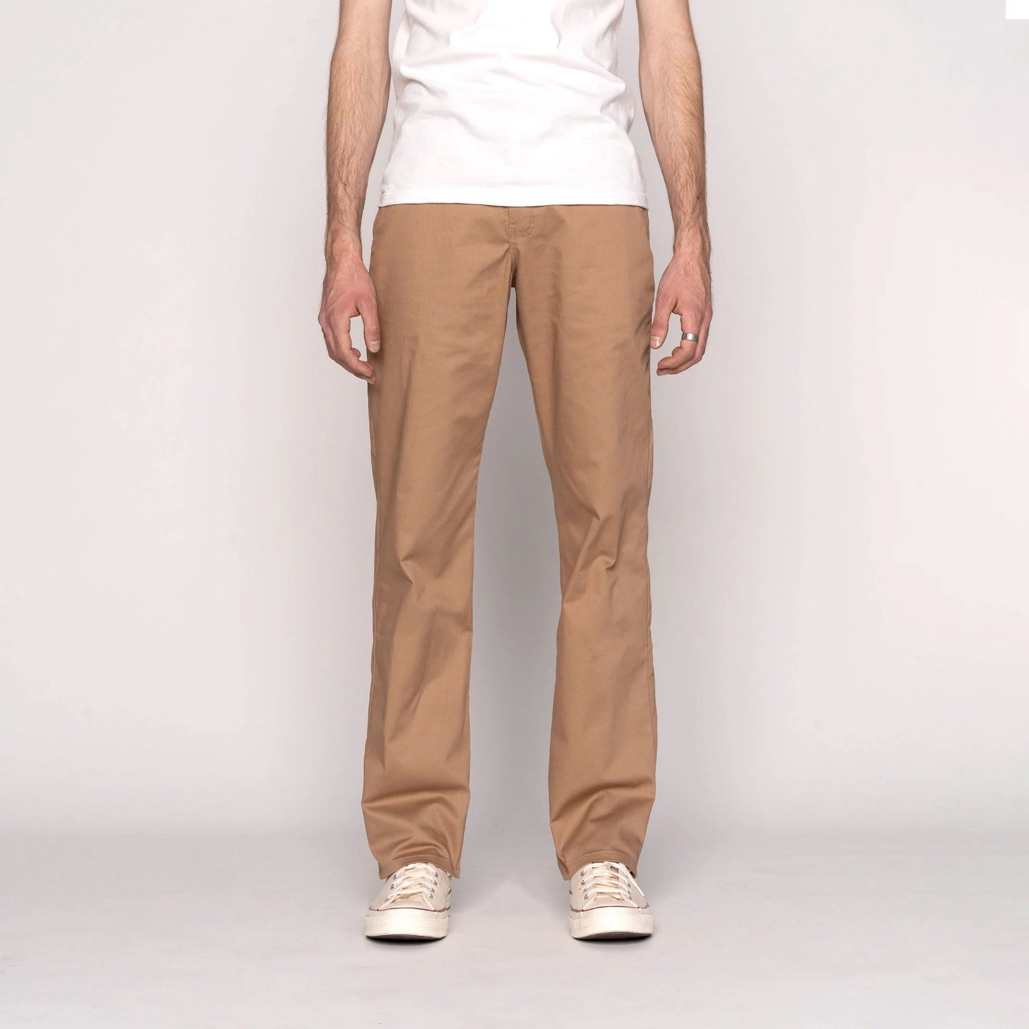 NAKED & FAMOUS Straight Chino - Beige Stretch Twill