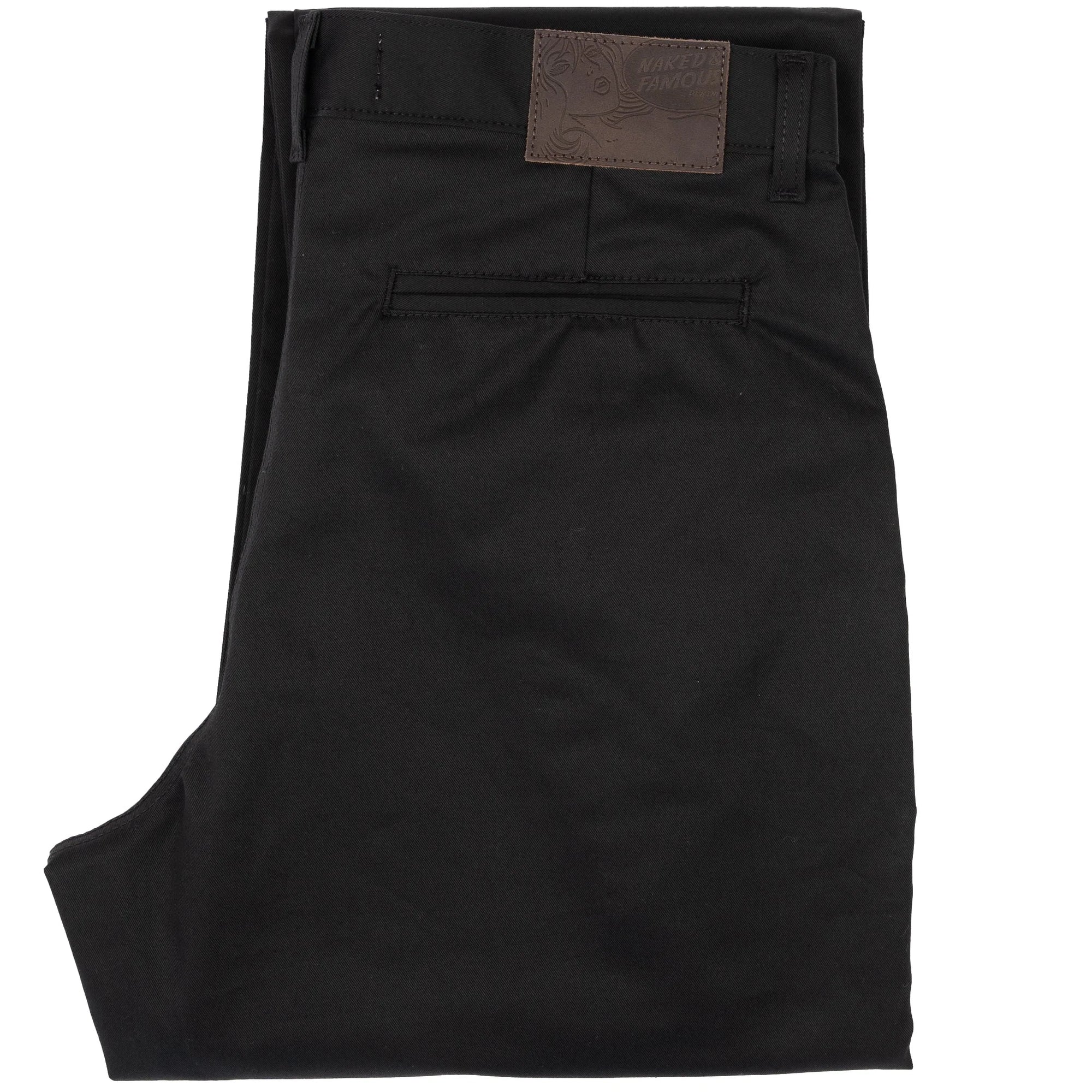 NAKED & FAMOUS Straight Chino - Black Stretch Twill