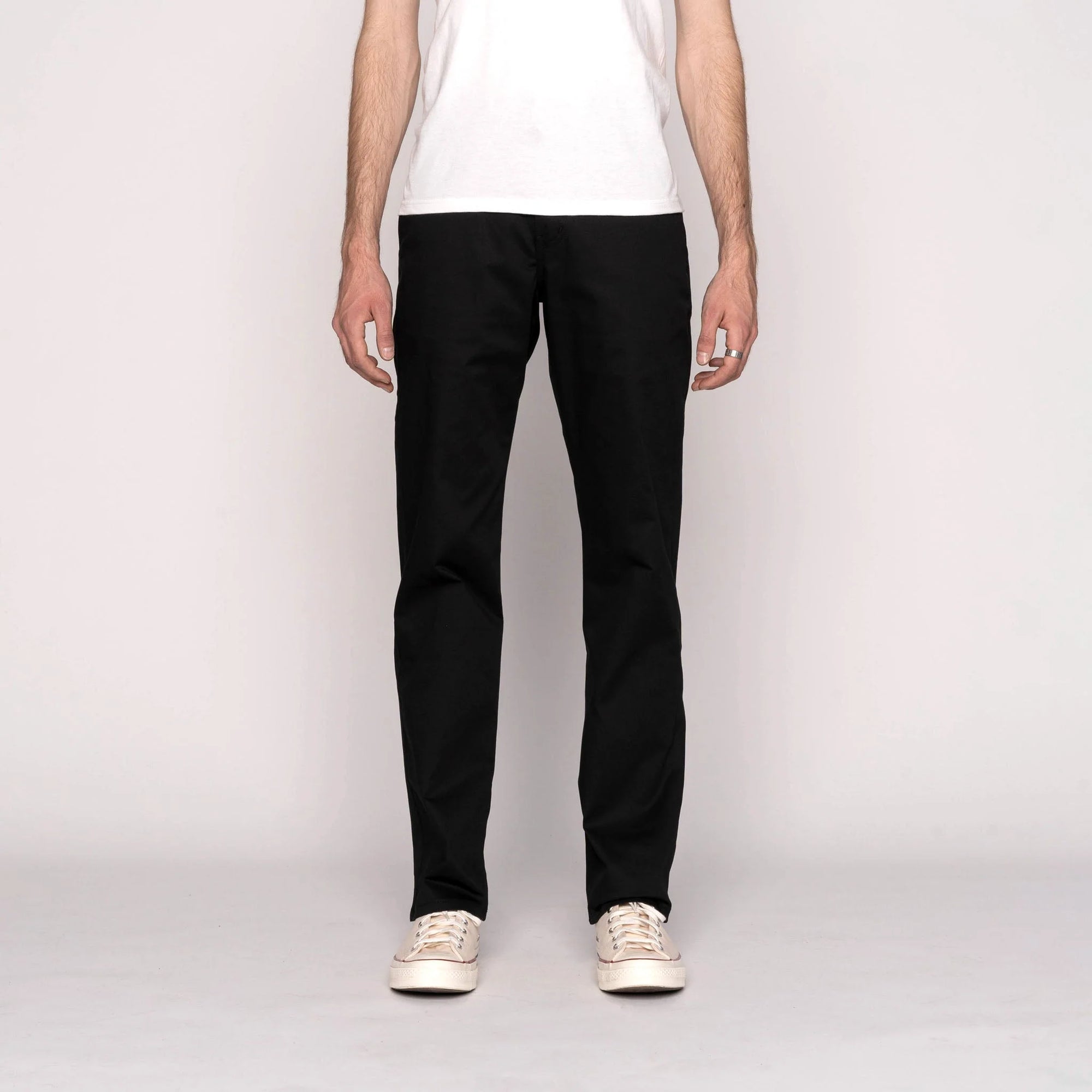 NAKED & FAMOUS Straight Chino - Black Stretch Twill