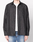 NAKED & FAMOUS True Shirt - Black Lightweight Denim - Black
