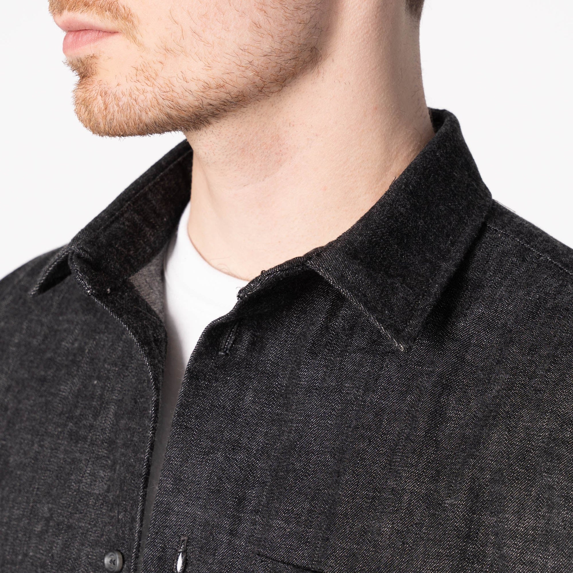 NAKED & FAMOUS True Shirt - Black Lightweight Denim - Black