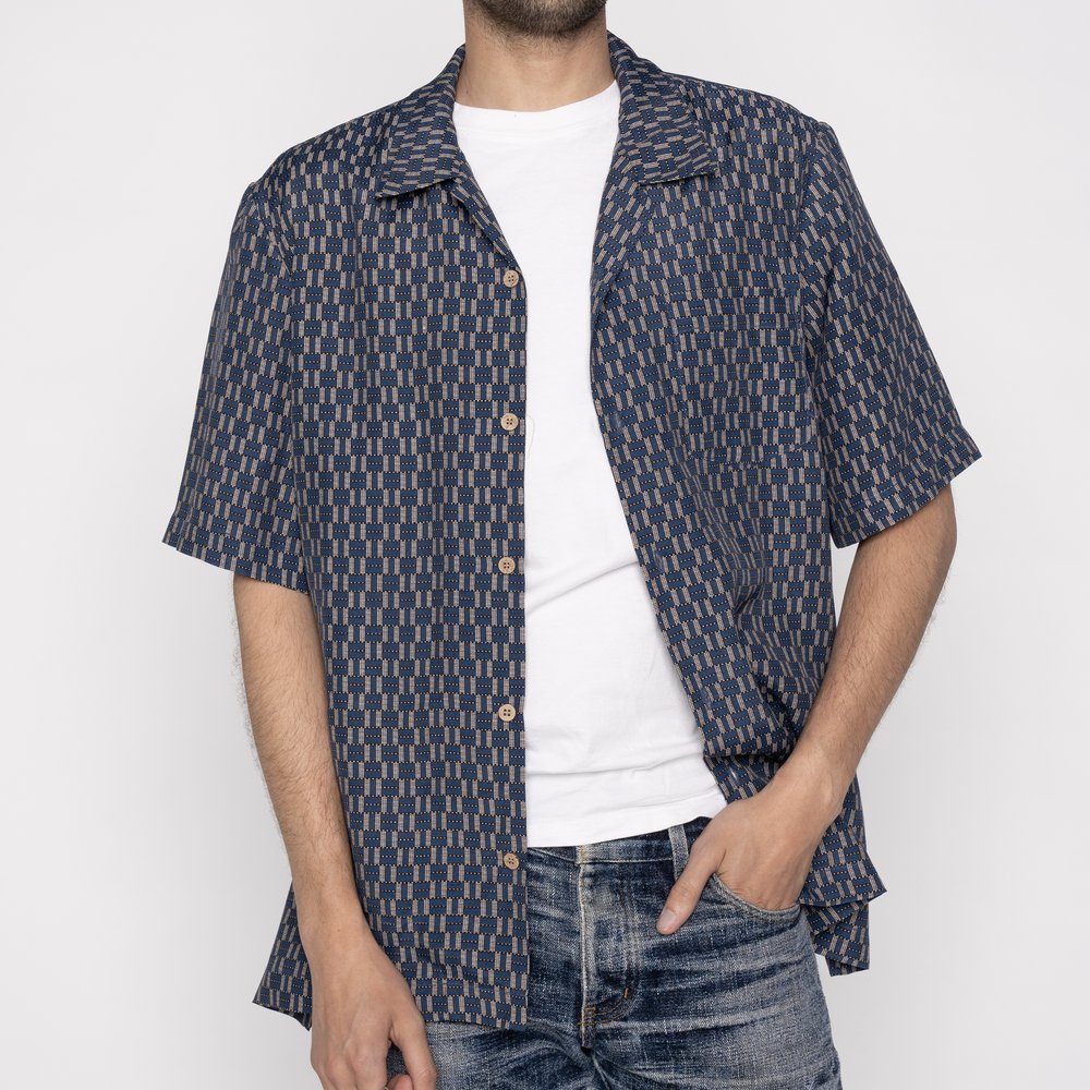 NAKED & FAMOUS Aloha chemise Vintage Pique en bleu