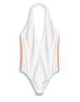 White and orange bodysuit