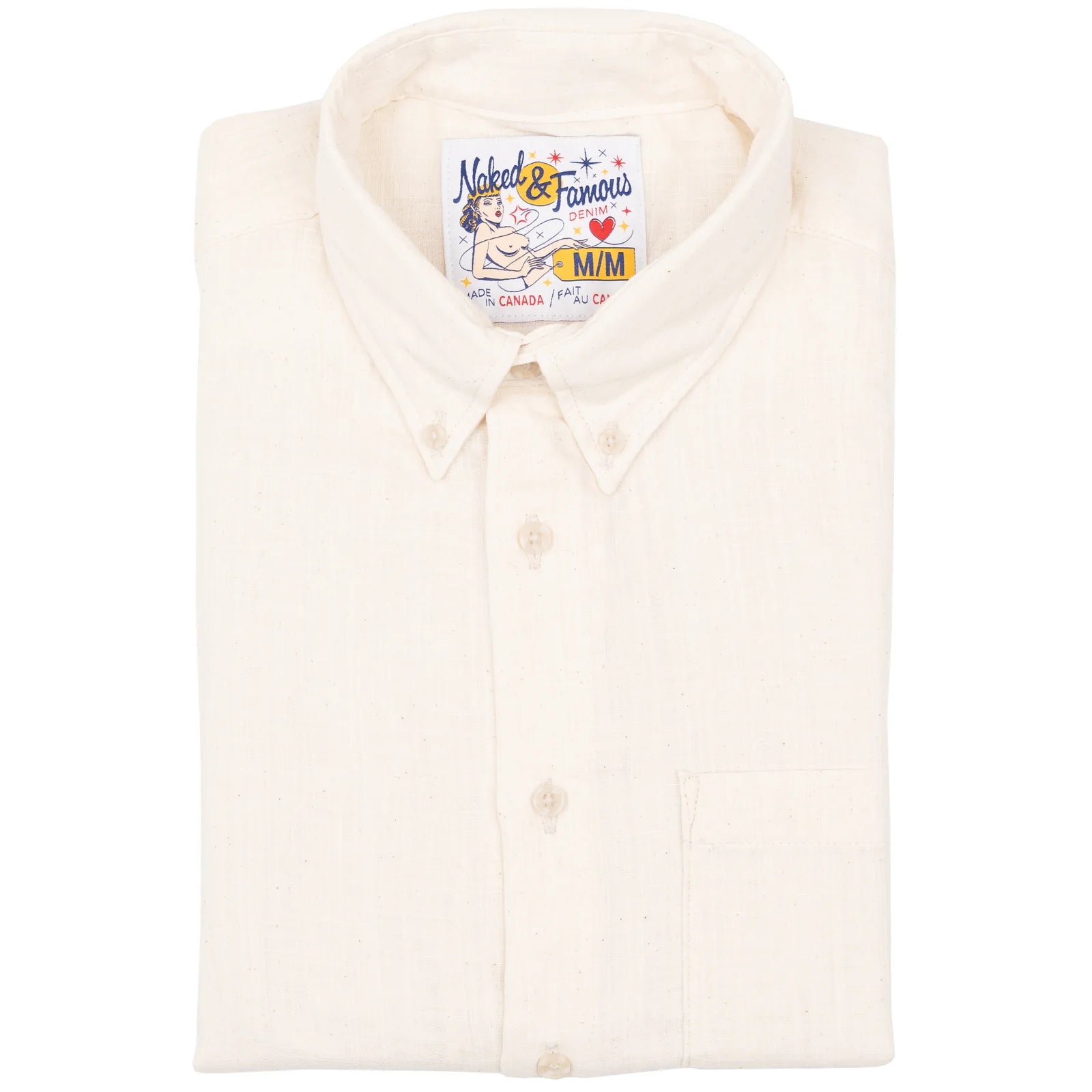 NAKED & FAMOUS Chemise Easy Slub Gauze Double Tissage - Blanc