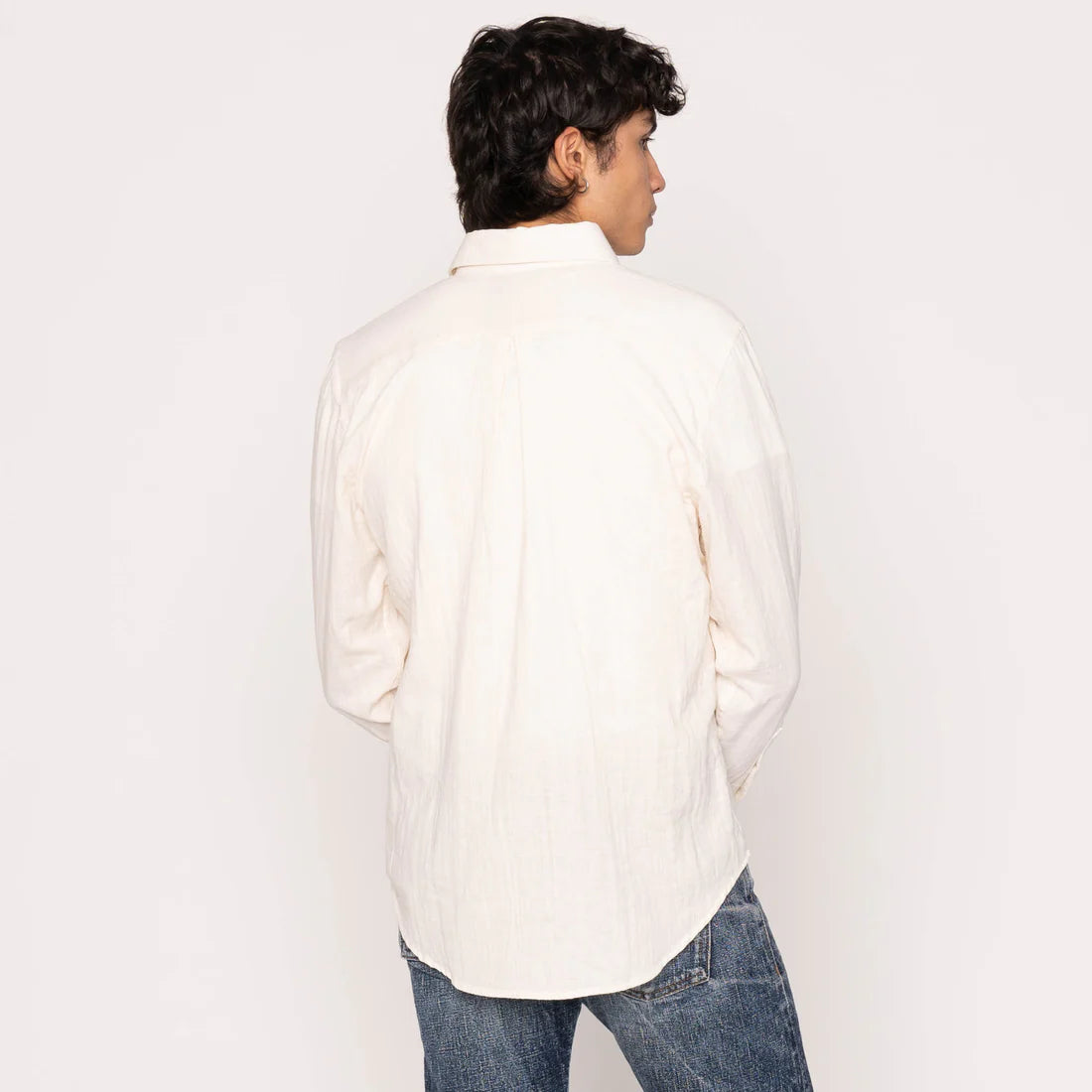 NAKED & FAMOUS Chemise Easy Slub Gauze Double Tissage - Blanc