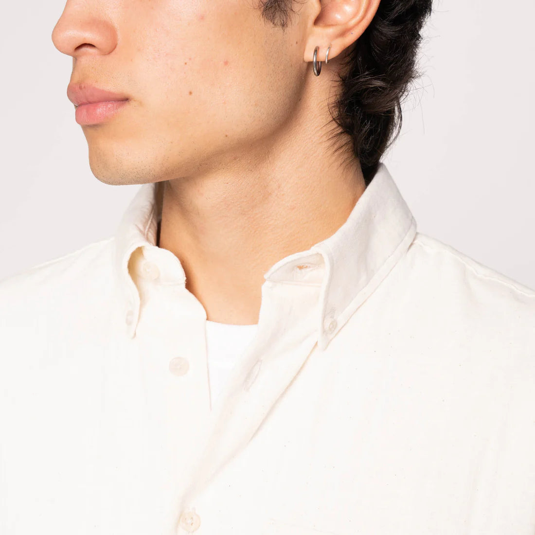 NAKED & FAMOUS Chemise Easy Slub Gauze Double Tissage - Blanc