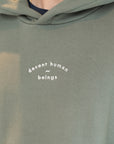 DECENT HUMAN-BEING olive embroidered cream hoodie