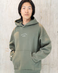 DECENT HUMAN-BEING olive embroidered cream hoodie