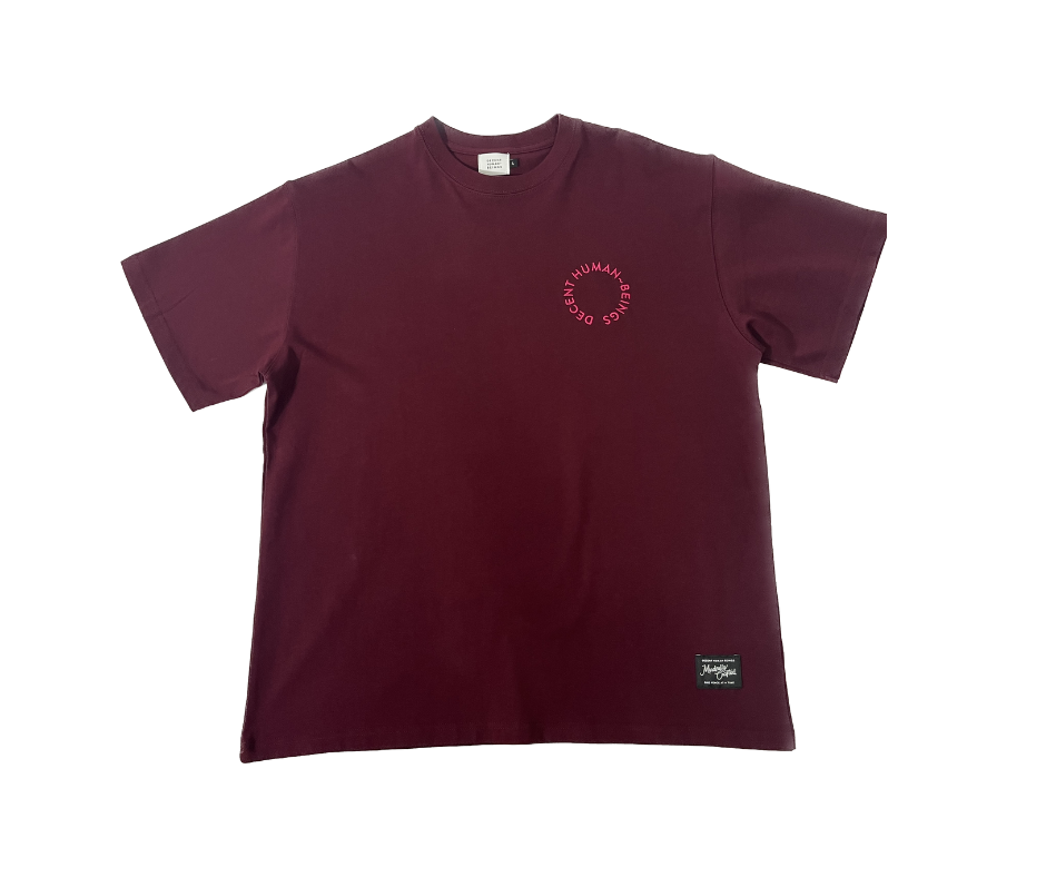 DECENT HUMAN-BEINGS Circle logo t-Shirt bordeaux