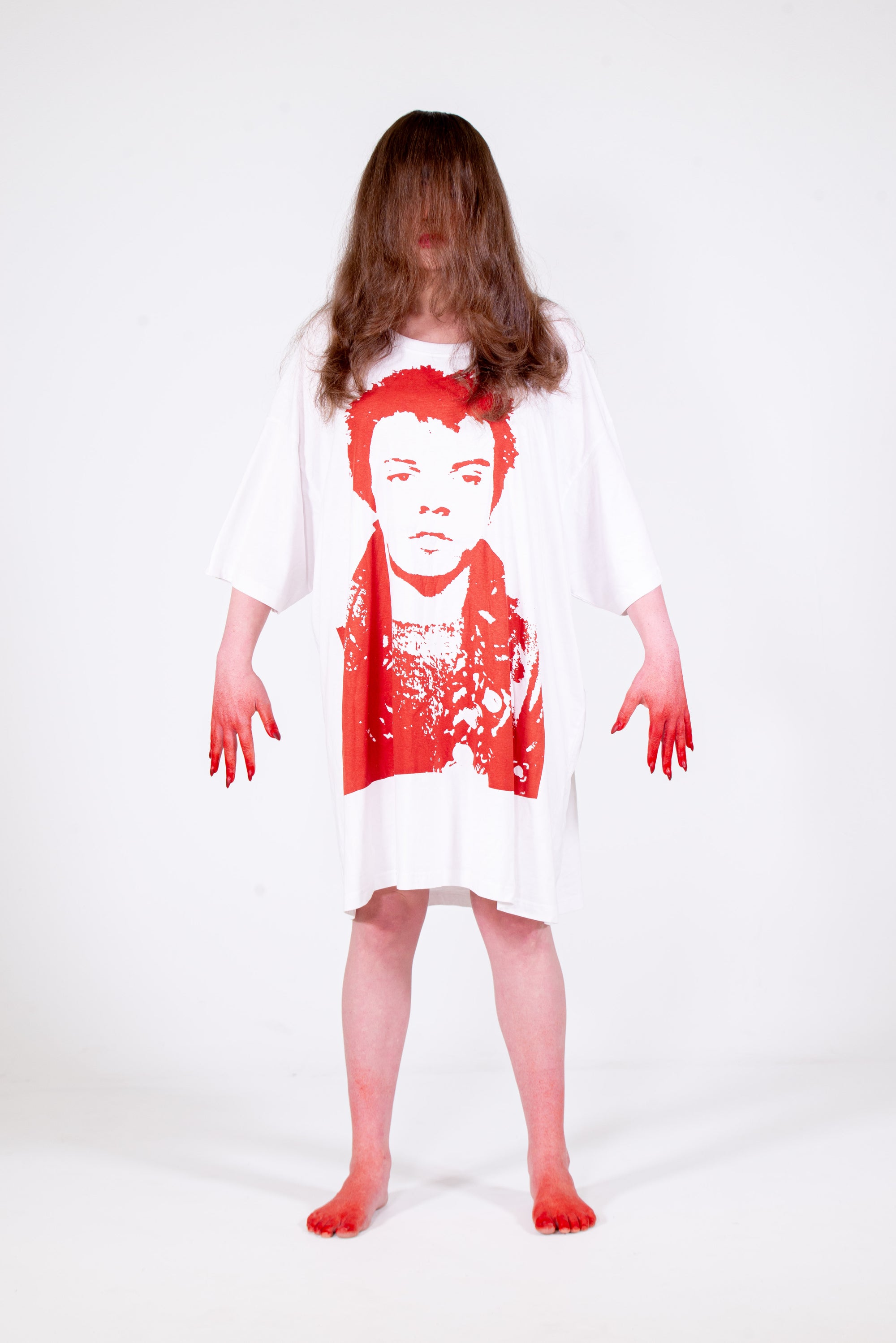 RED RAVEN T-shirt rouge et blanc/rose