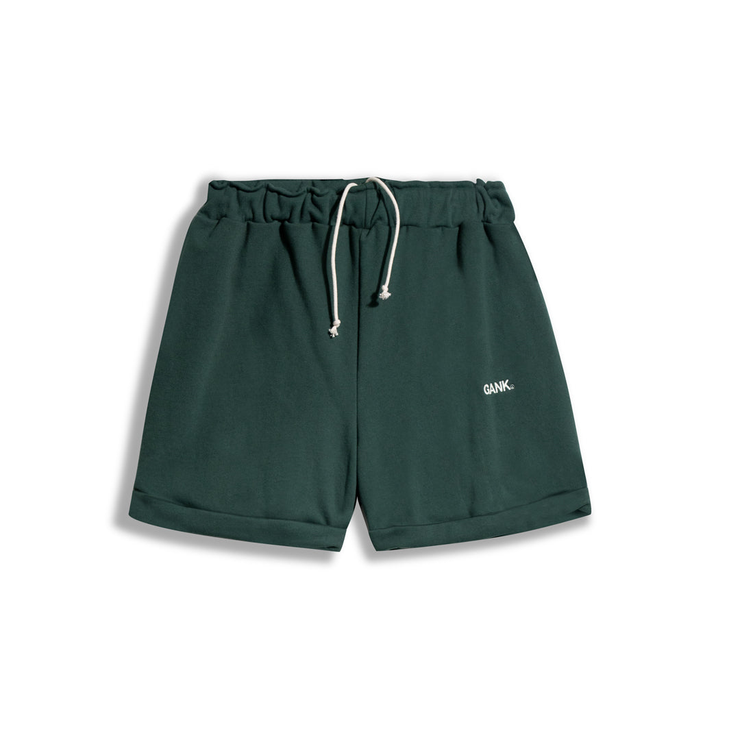 GANK Short vert brodé en crème