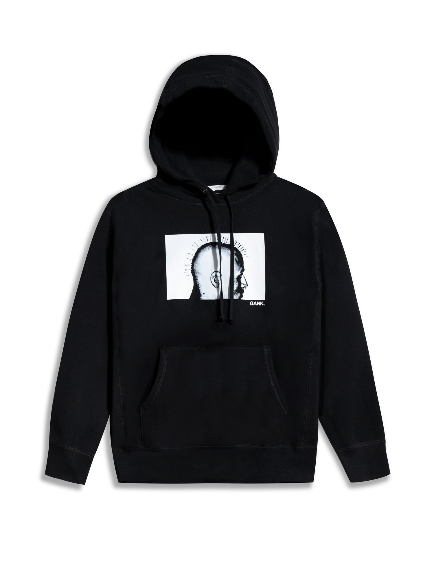 GANK Black punk pull à capuche en noir