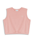 GANK T-Shirt sans manches french terry rose brodé crème