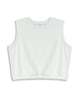 GANK Sleeveless T-Shirt French Terry White Embroidered Cream