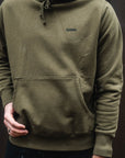 GANK Pull à capuche olive brodé noir