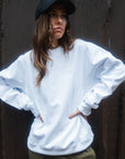 GANK White crew neck sweater with tone-on-tone embroidery