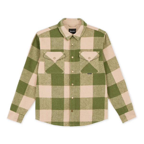 HOOKE Canadian Overshirt vert et crème