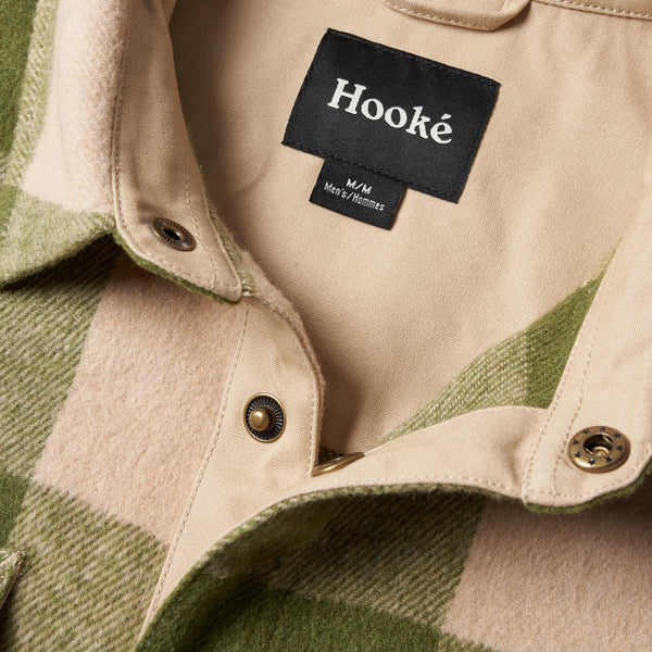 HOOKE Canadian Overshirt vert et crème