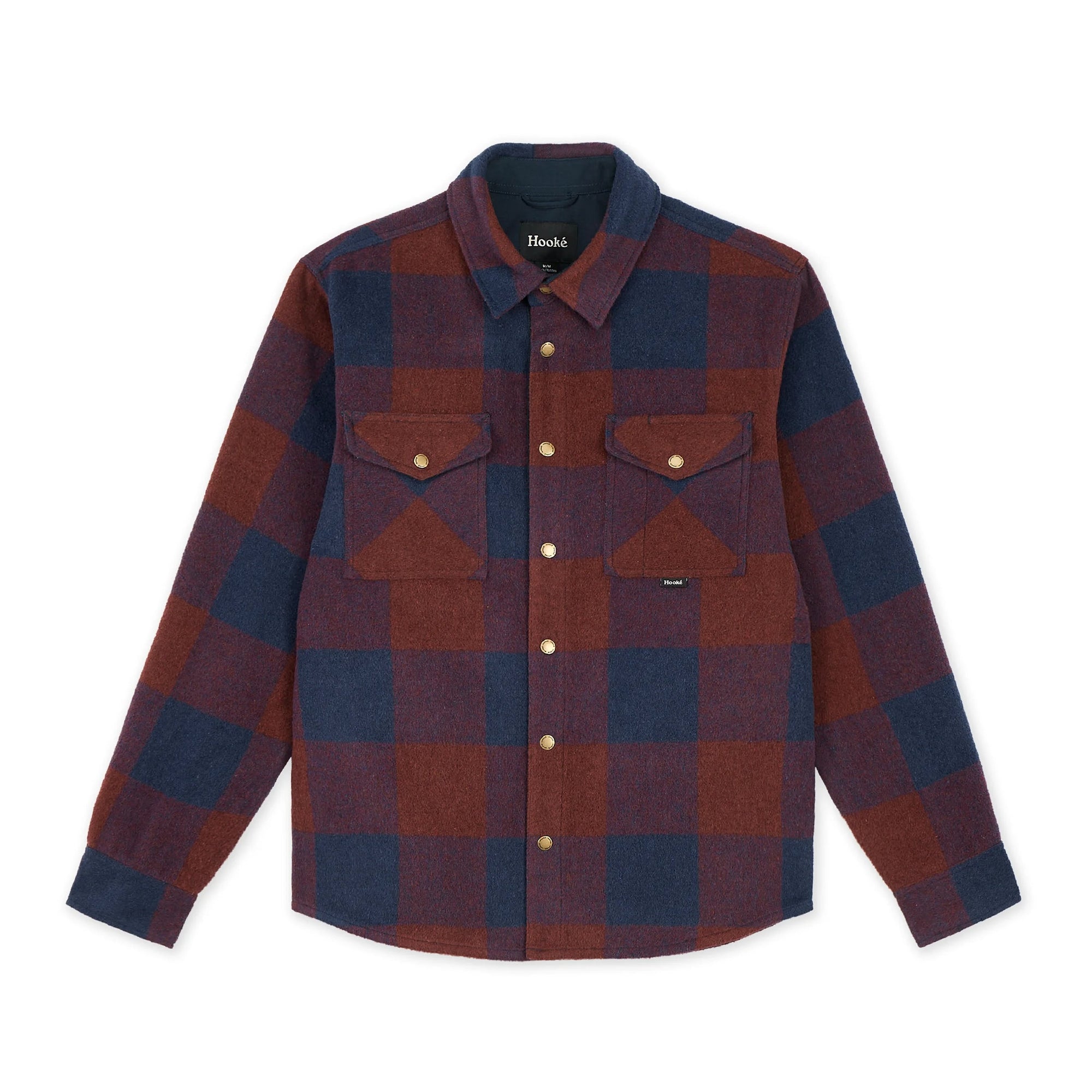 HOOKÉ Canadian overshirt navy & bordeau