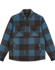 HOOKE Chemise canadienne isolée bleu acier et brun