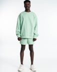 GANK Short vert pastel brodé blanc