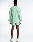GANK Short vert pastel brodé blanc