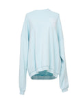 OSCAR MENDOZA sky blue crew neck sweater with embroidered heart