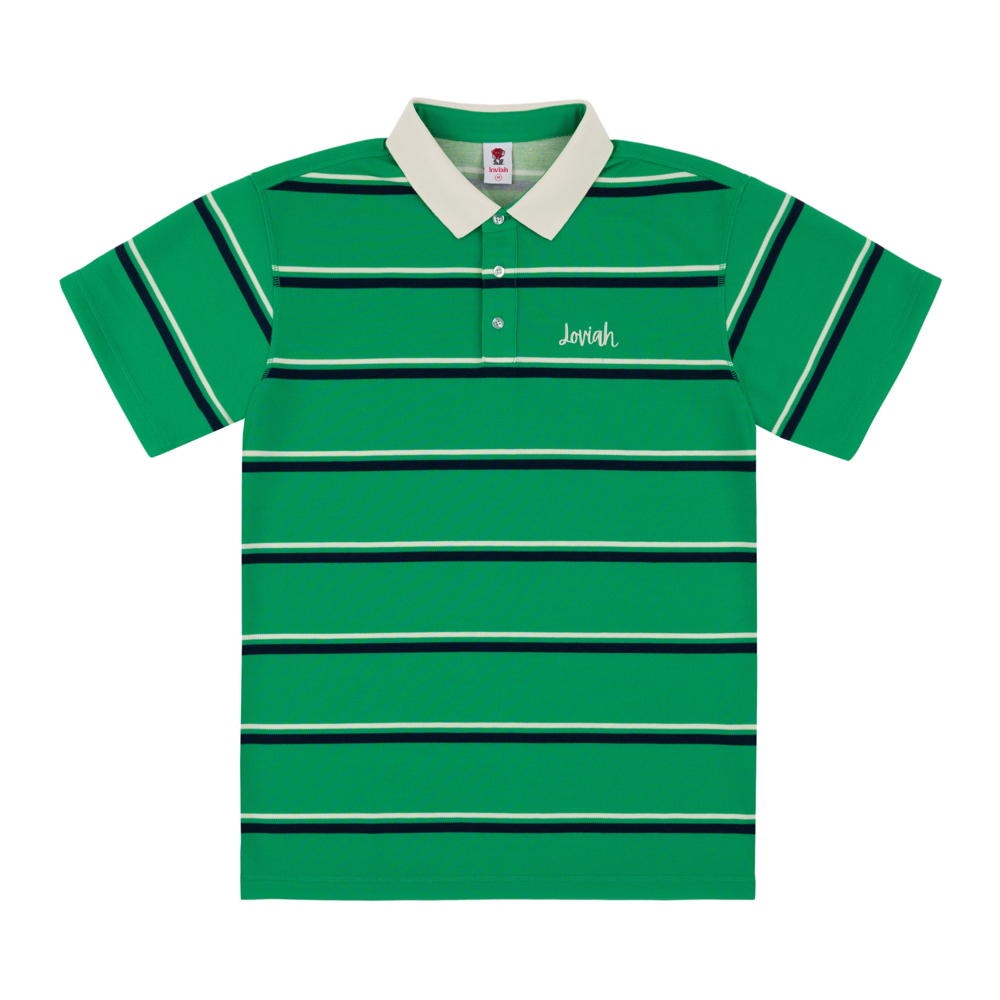 LOVIAH Striped polo shirt in green
