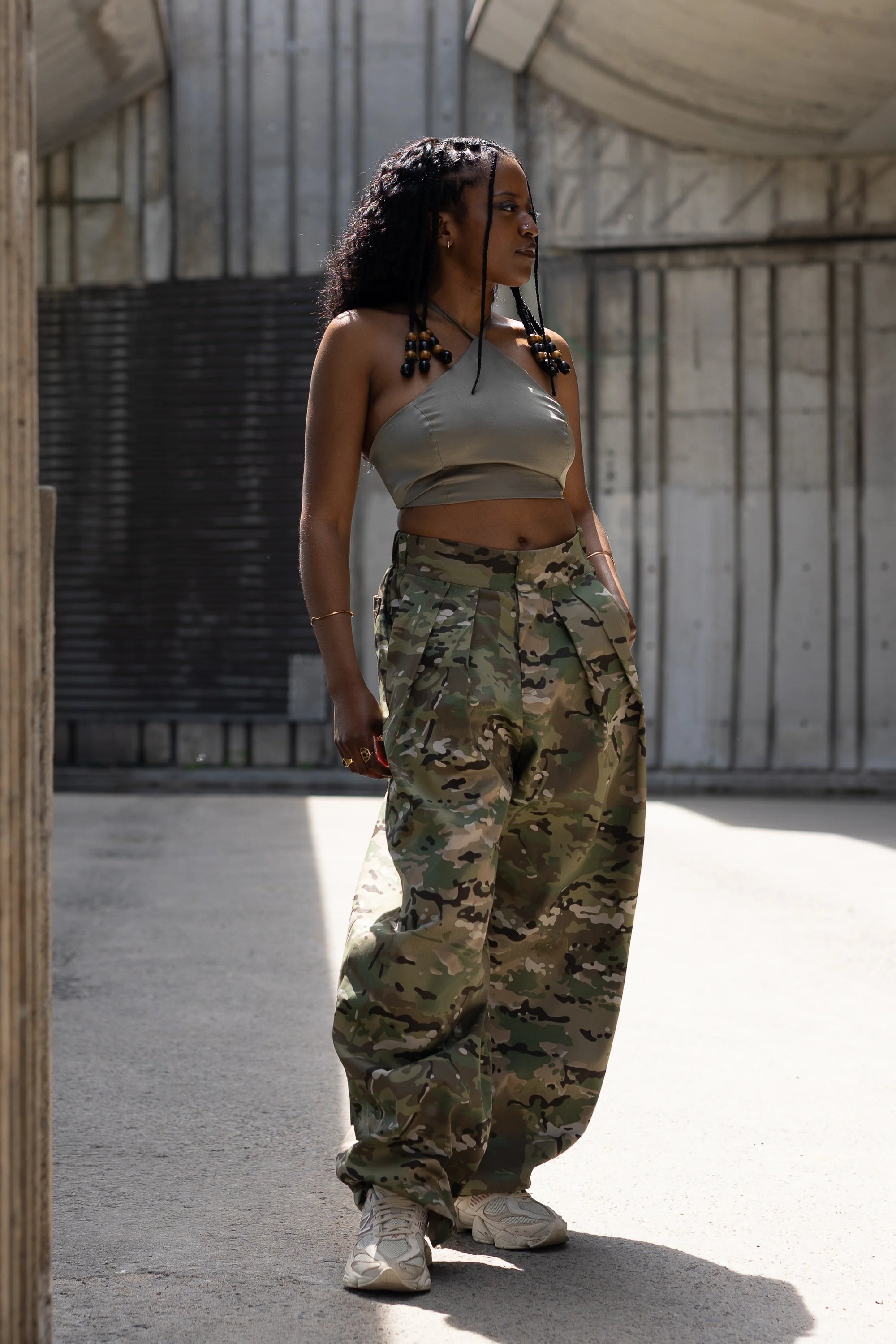MERCY HOUSE Lucas camo pleated trouser