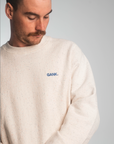 GANK Confetti Embroidered Crewneck Sweater in Blue