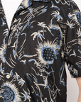 Naked & Famous Aloha Shirt - Waikiki Waves - Black