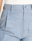 Naked & Famous Short - Dobby Patchwork - Bleu pâle