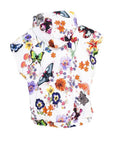 OSCAR MENDOZA white sleeveless hoodie with butterfly and flower print