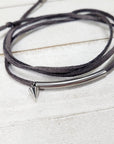 GANK - Bracelet 3 tours en suédine et stud acier inoxydable