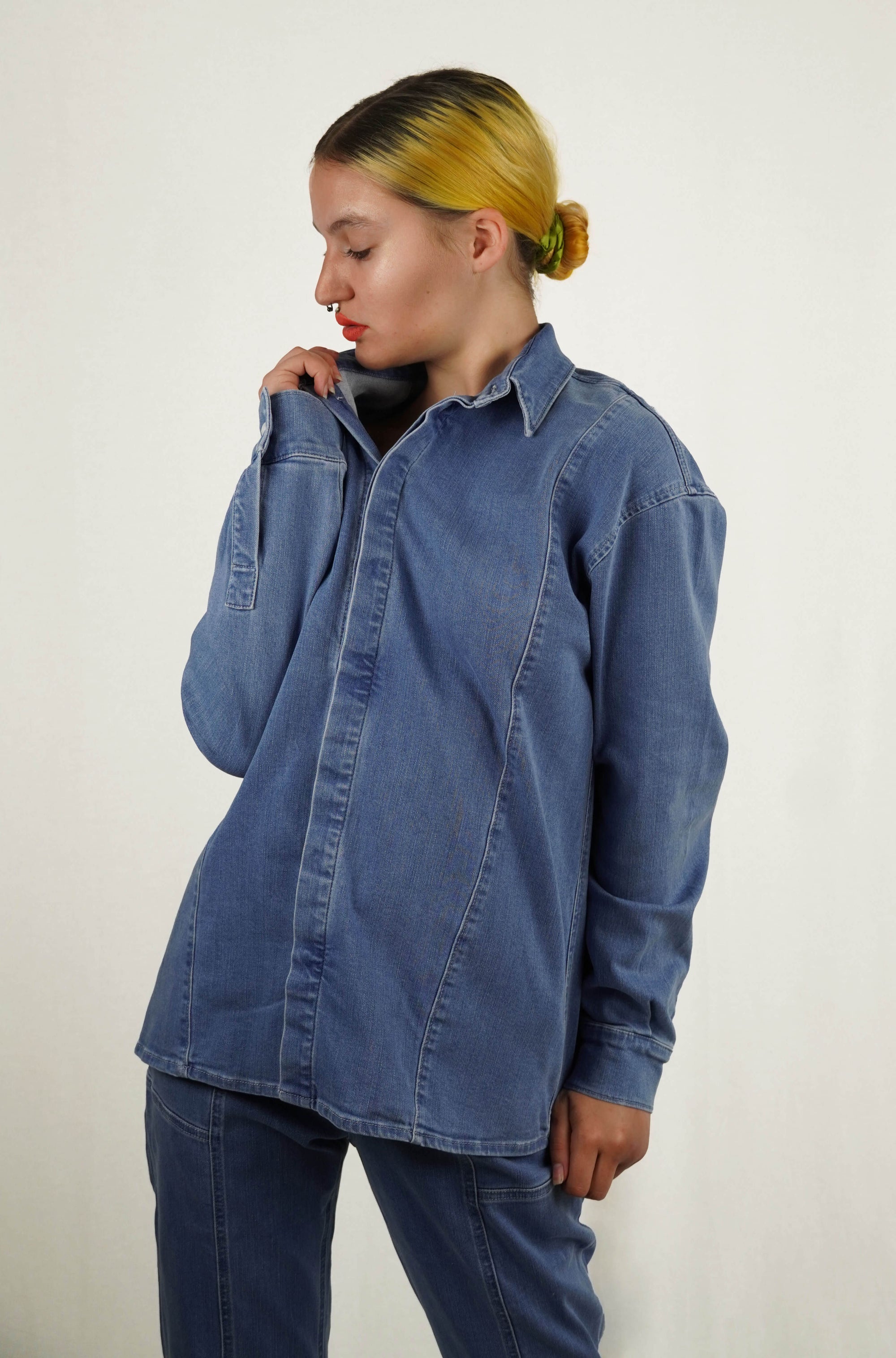 ALYKS Chemise en jean unisexe