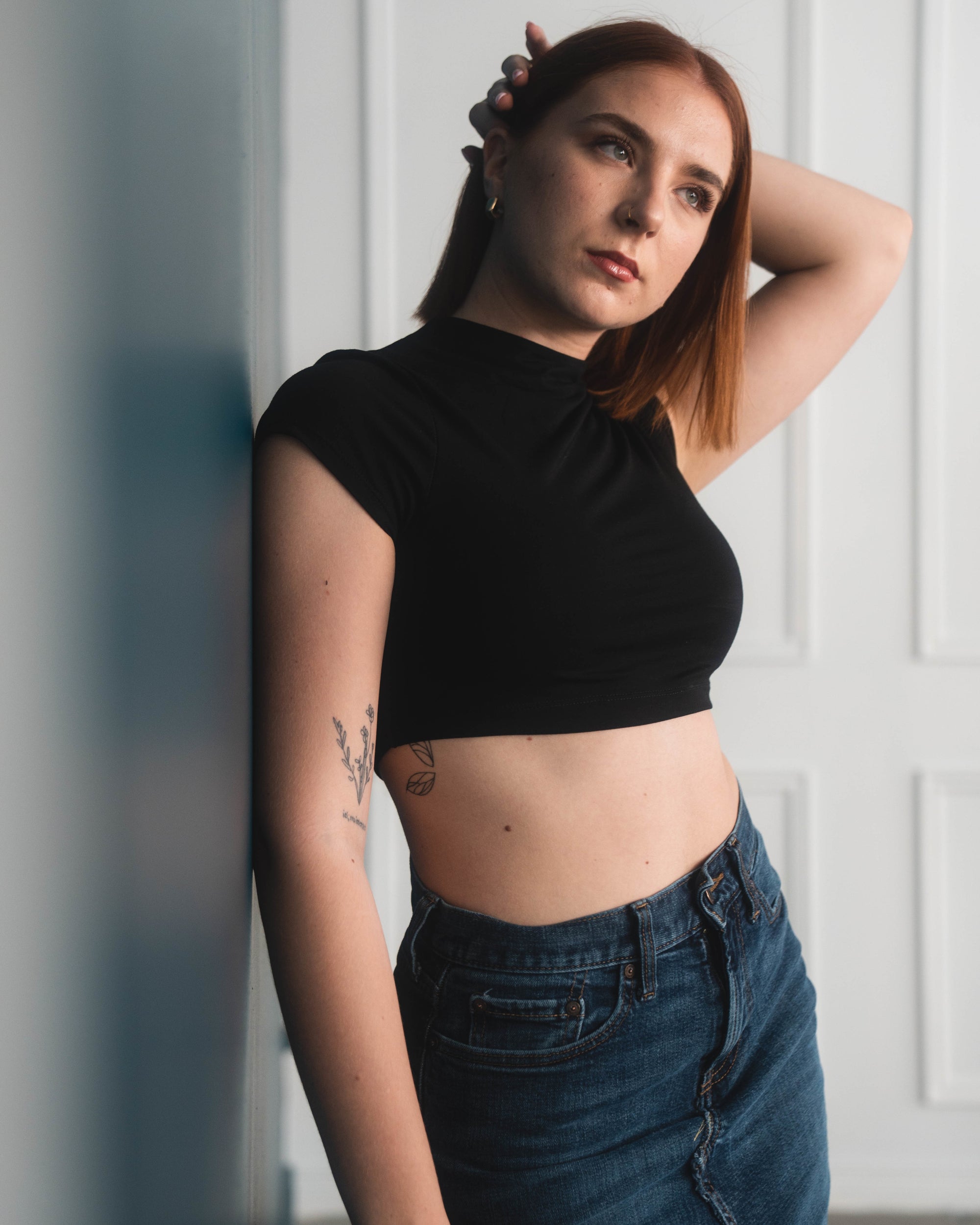 GANK T-shirt crop en noir