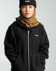 GANK Black Zip-Up Hoodie with White Embroidery