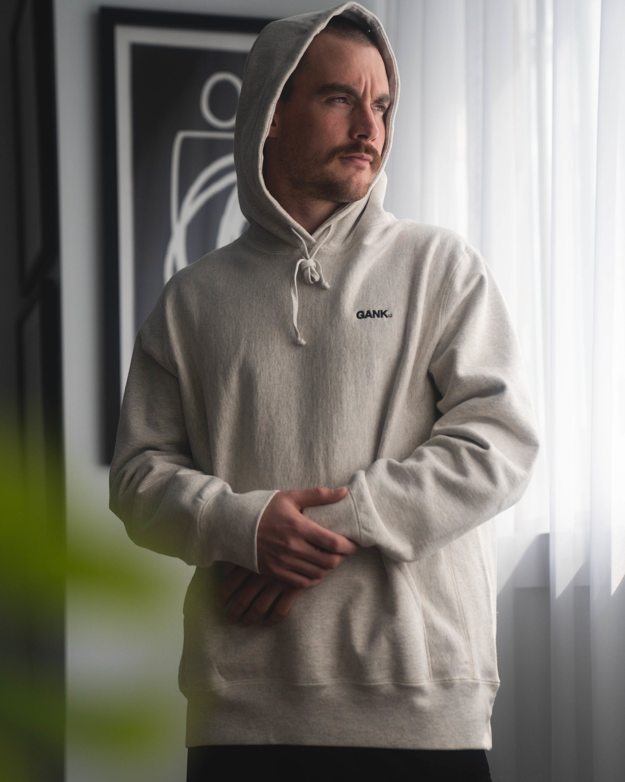 GANK embroidered hoodie - Black