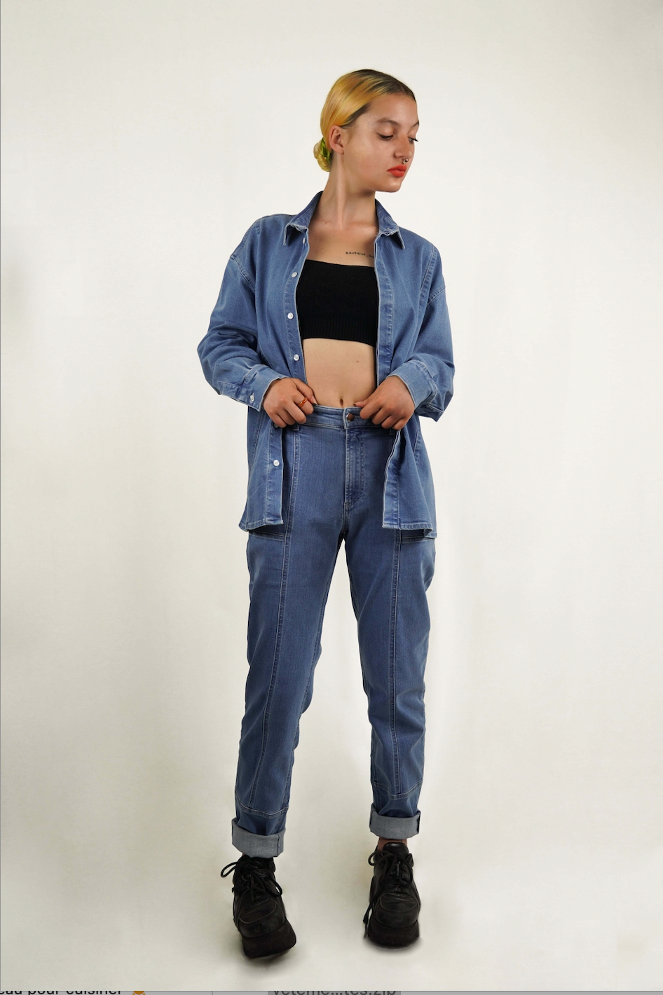 ALYKS Pantalon en jeans