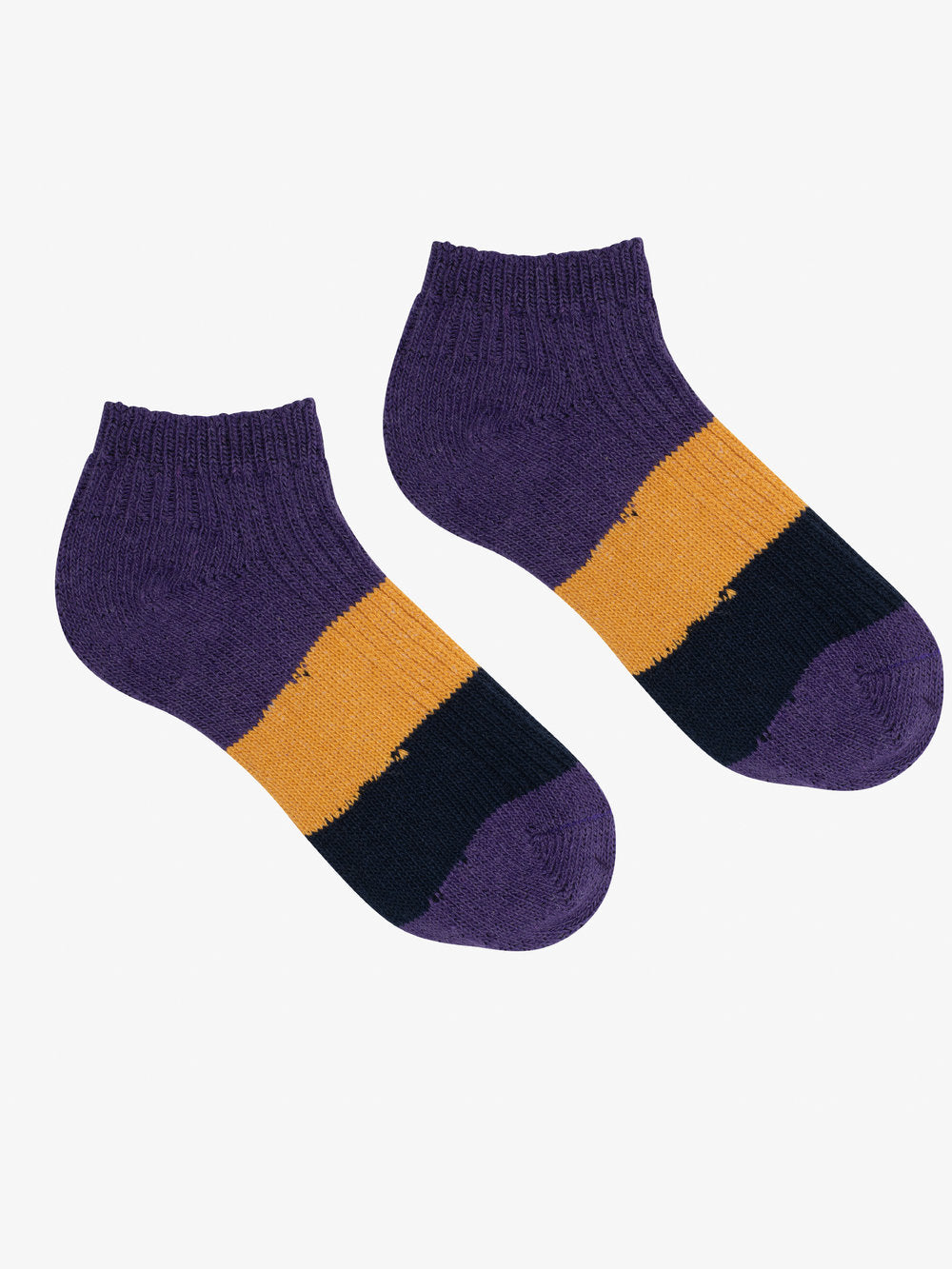 MILO & DEXTER Heritage Crop Sock mauve bleu marine et jaune