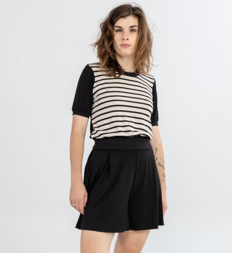 SLAK t-shirt Tang noir rayé blanc