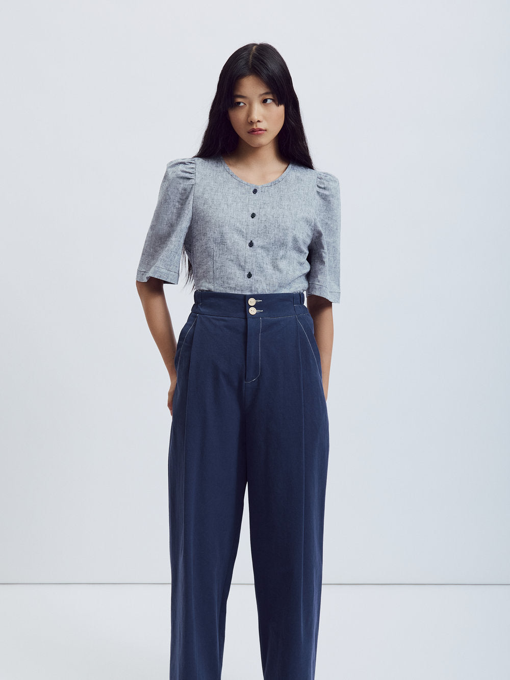 EVE GRAVEL pantalon Théano marine