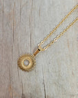 GANK - Pendentif soleil doré en acier inoxydable