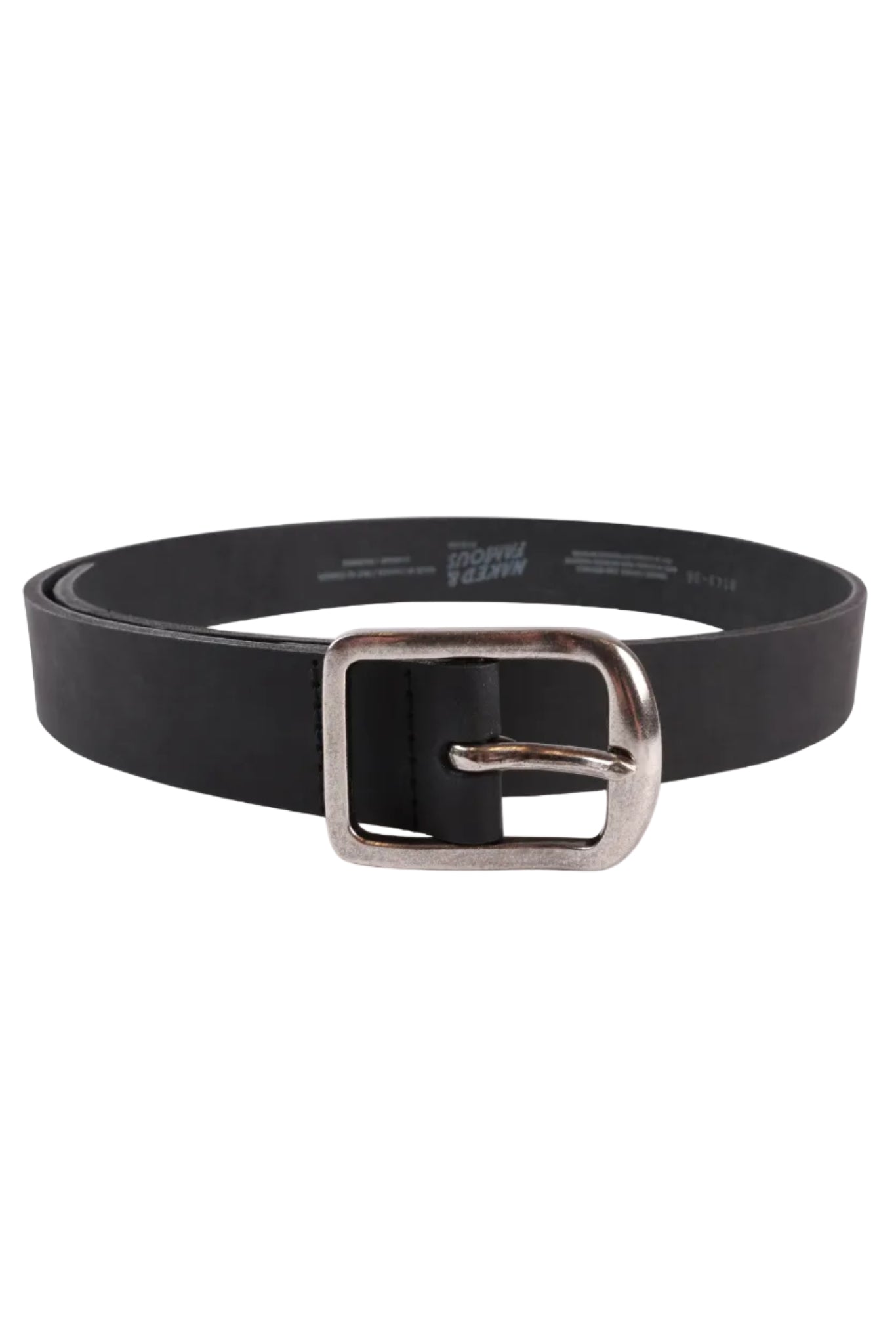 NAKED AND FAMOUS Thick Black Leather Belt
