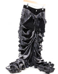 RED RAVEN - Pantalon Denim Noir Troué Double Layering
