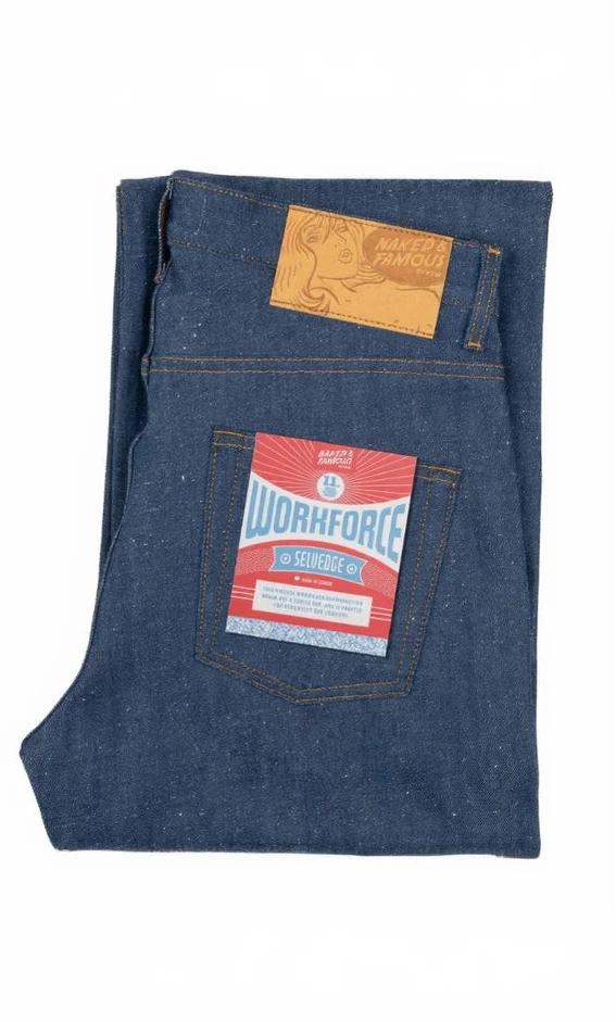 NAKED &amp;amp; FAMOUS Strong Guy - Workforce Selvedge - Indigo