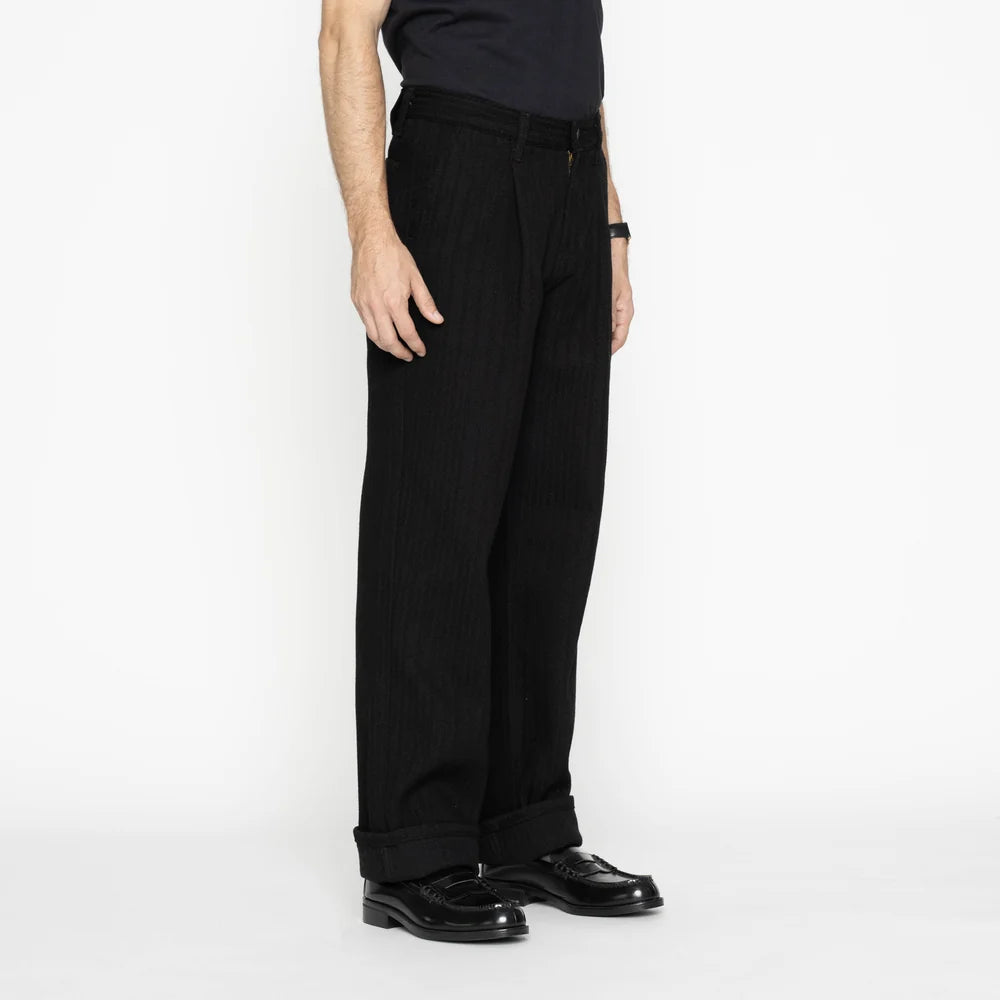 NAKED &amp; FAMOUS - Pleated Trouser Black Sugiaya