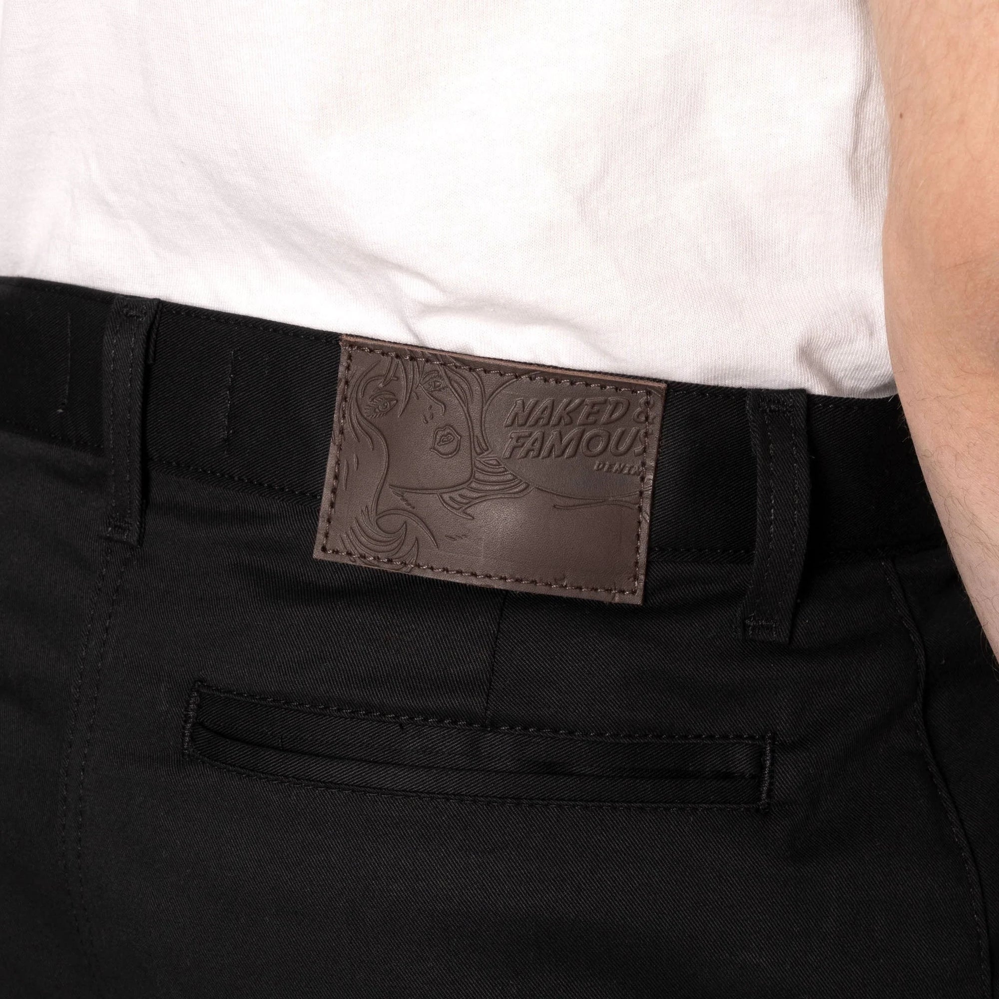 Naked &amp; Famous Straight Chino - Black Stretch Twill