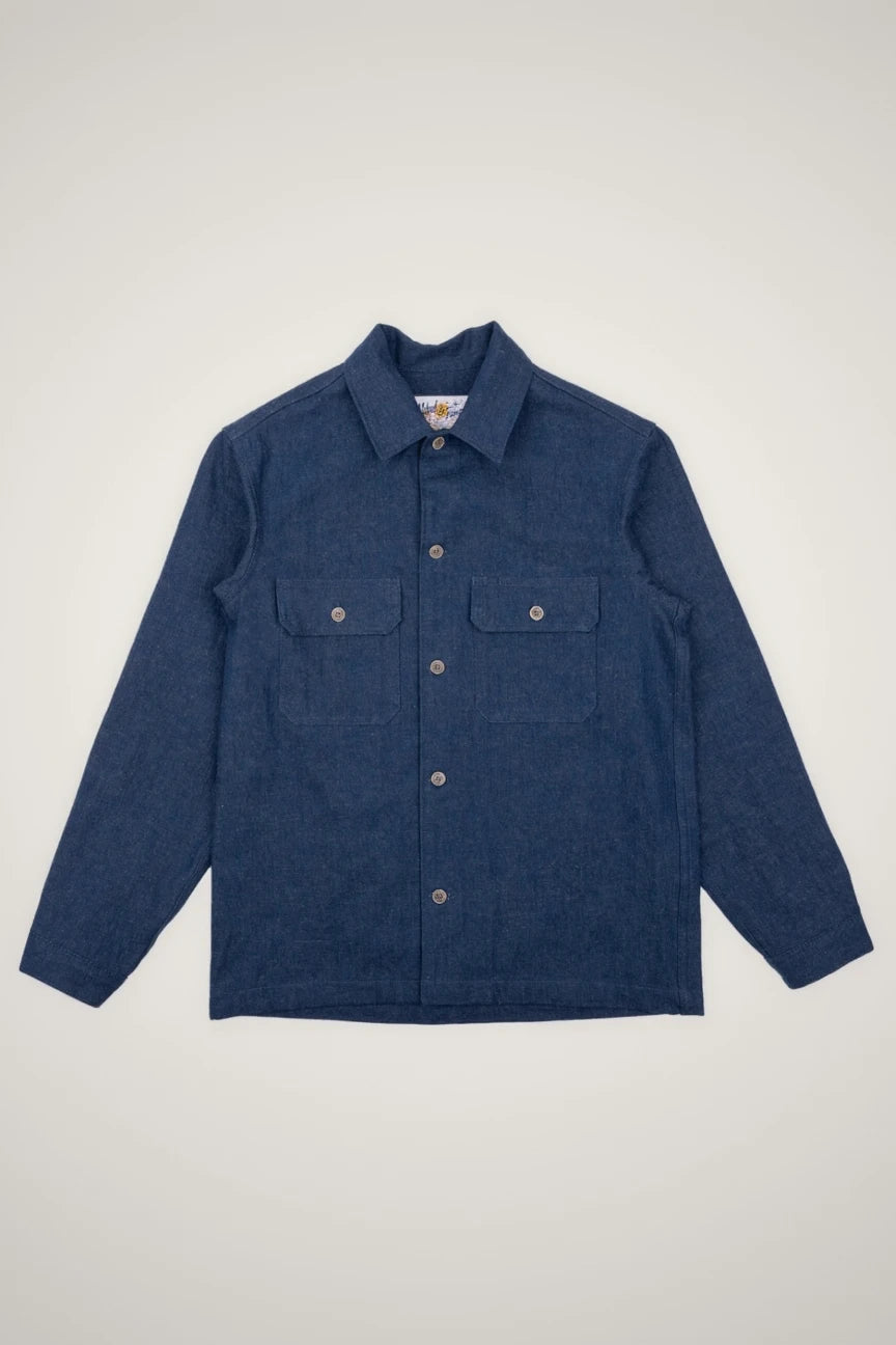 NAKED &amp; FAMOUS Work Shirt 9.7oz 2/1 Nep Denim